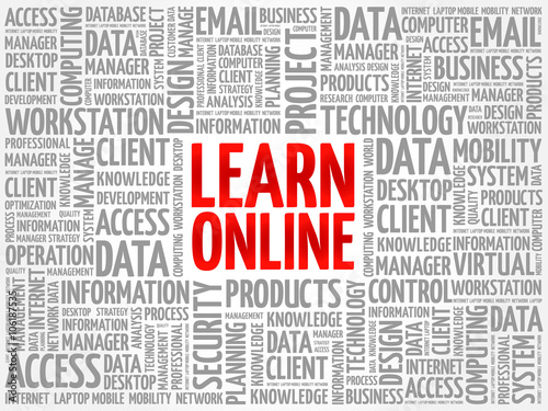 Learn Online word cloud concept