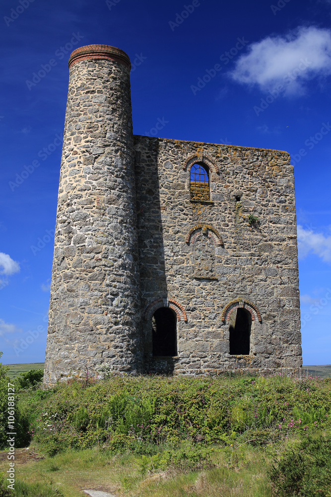 Cripplease Enginehouse, near St Ives, Cornwall, England, UK.