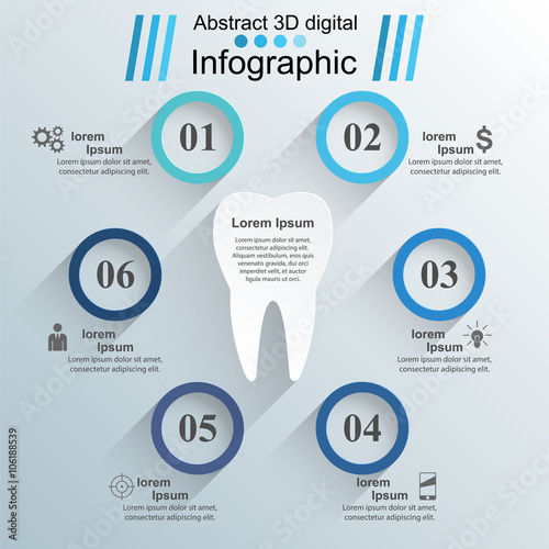 Business Infographics origami style Vector illustration. Tooth icon.
