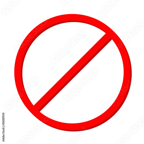 Free Download Prohibition no symbol Red round stop warning sign Template Isolated on white background. Flat design - GFXLoad