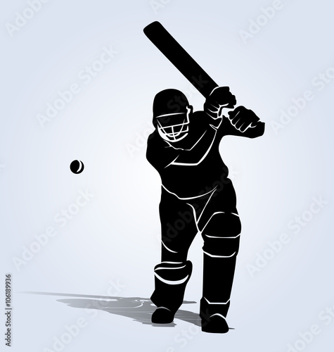 Vector silhouette cricketer