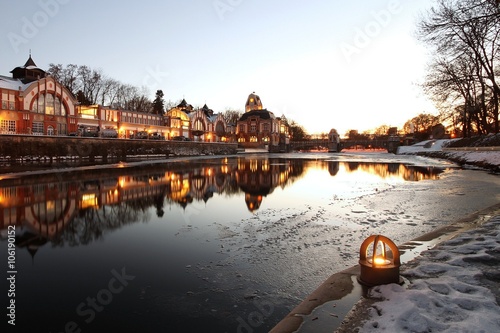 фотографія Sunset over the Hydroelectric Power Plant in Hradec Kralove