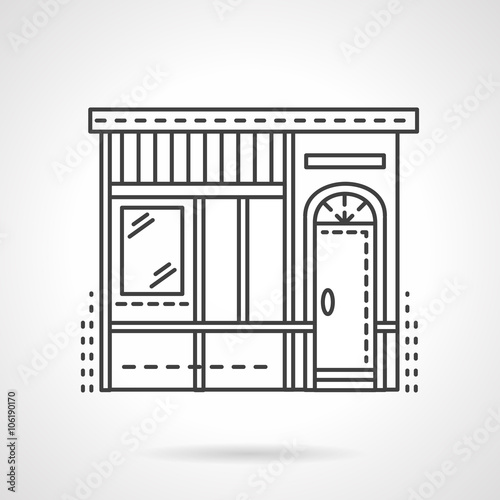 Bakery store facade flat line vector icon
