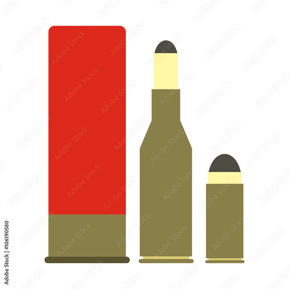 Shotgun shell and bullets icon Shotgun shell and bullets icon