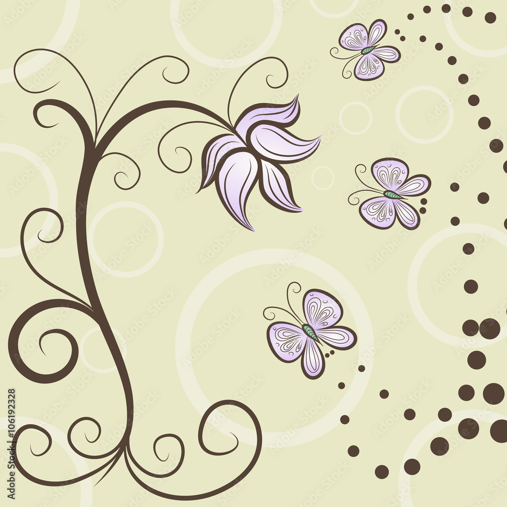 vector background with flower motive