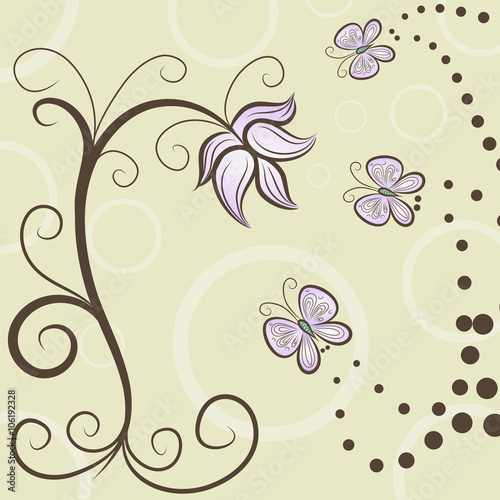 vector background with flower motive
