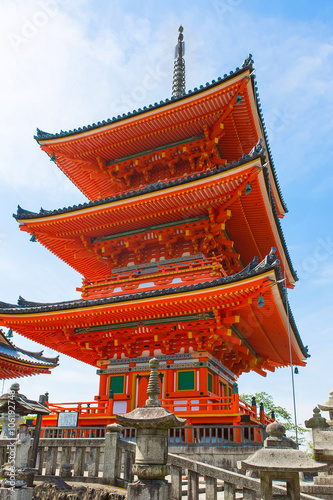 Part of Kiyomizu-dera Temple in Kyoto, Japan 