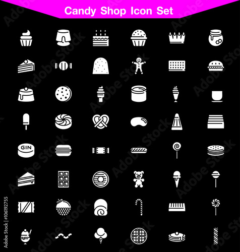 Candy shop icon set 