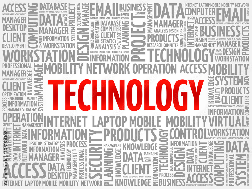 Technology words cloud, business concept Technology words cloud, business concept