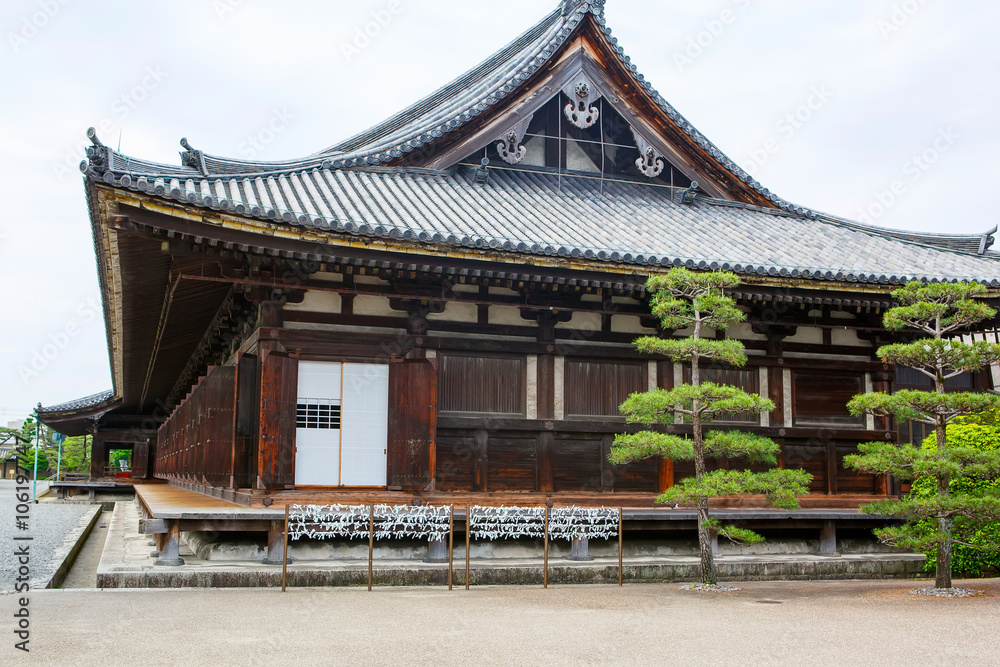 Temple in Kyoto, Japan. Ancient japanese architecture