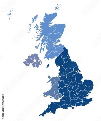 Obraz na plátně Map of United Kingdom