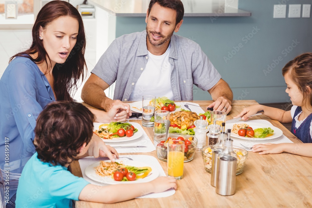 Family having lunch