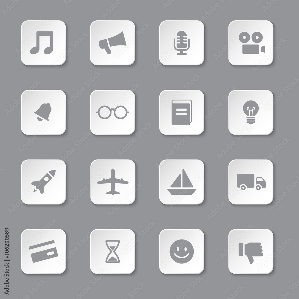 gray flat transport and miscellaneous icon set on rounded rectangle button for web design, user interface (UI), infographic and mobile application (apps) gray flat transport and miscellaneous icon set on rounded rectangle button for web design, user interface (UI), infographic and mobile application (apps)