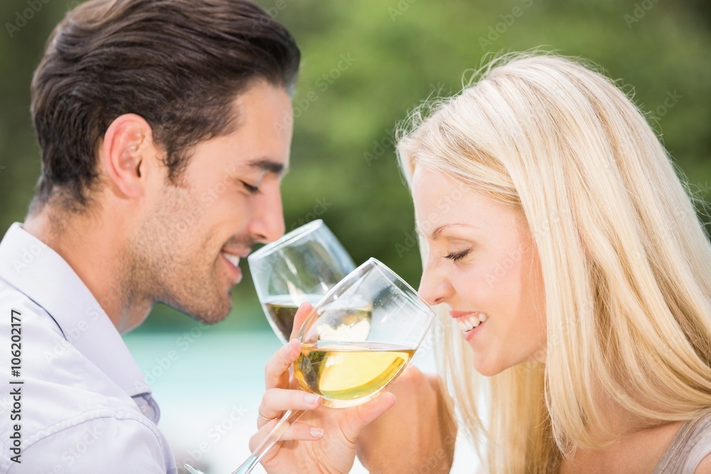 Close-up of couple drinking wine Close-up of couple drinking wine