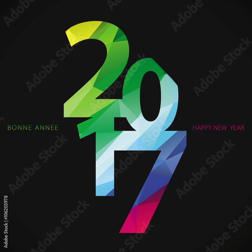 nouvel an 2017 polygone arc-en-ciel
