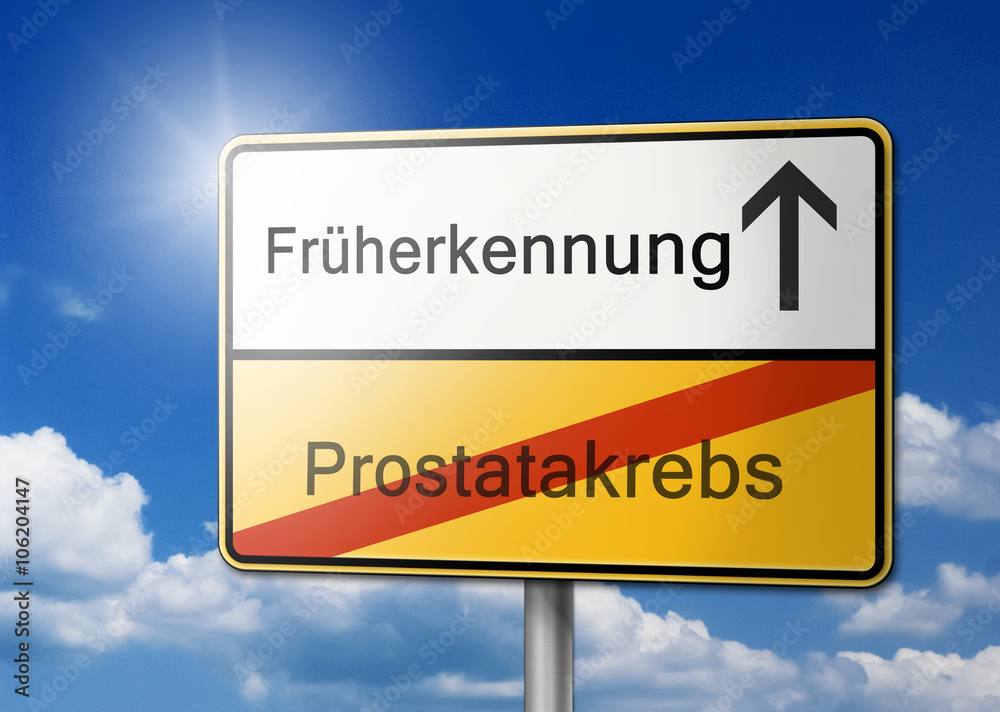 Früherkennung Prostatakrebs Schild Früherkennung Prostatakrebs Schild