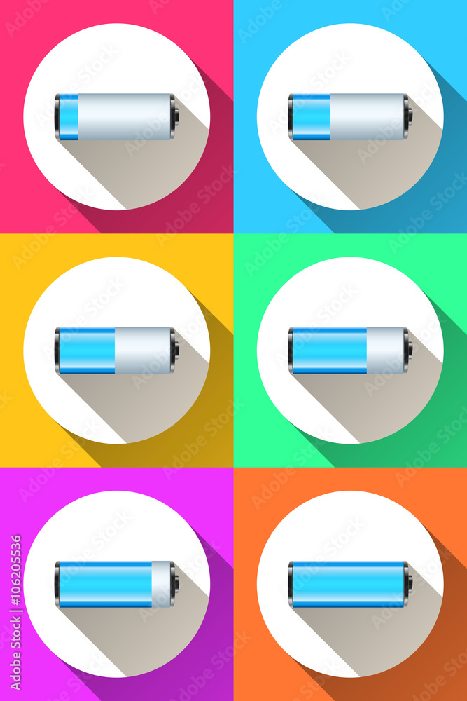 Battery icon. Charge level. Battery icon. Charge level.
