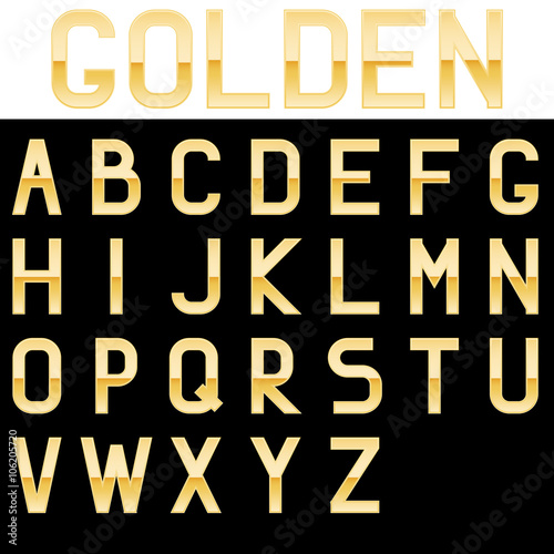 Alphabet. Golden letters