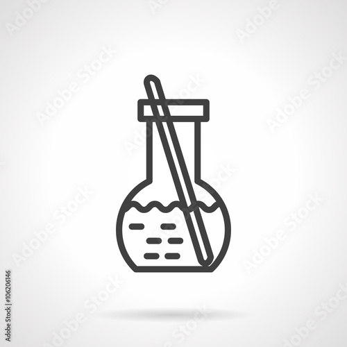 Chemical solution flask simple line vector icon