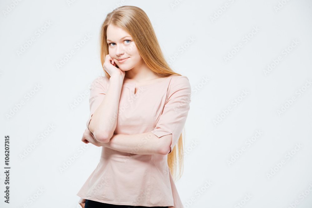 Portrait of a cute woman looking at camera Portrait of a cute woman looking at camera