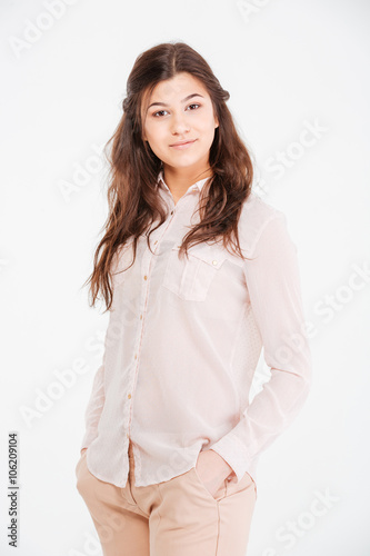 Portrait of confident beautiful young woman