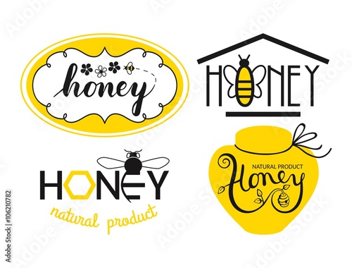 Honey logo set.