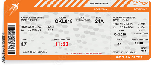 Vector illustration of pattern of boarding pass