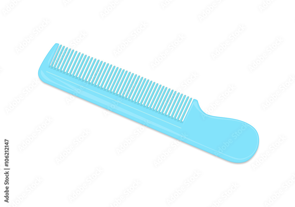 Light Blue Comb Isolated on White Background Illustration Light Blue Comb Isolated on White Background Illustration