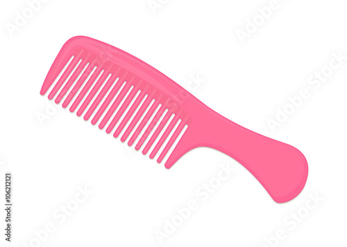 Pink Comb Isolated on White Background Illustration