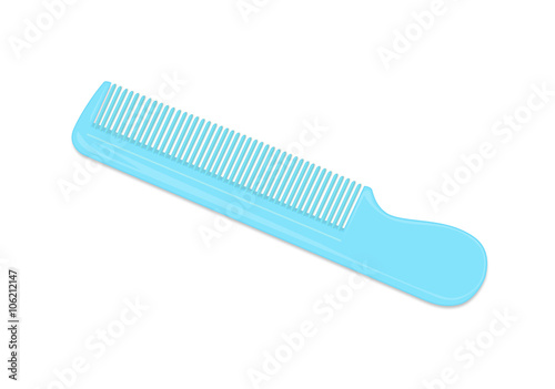 Light Blue Comb Isolated on White Background Illustration