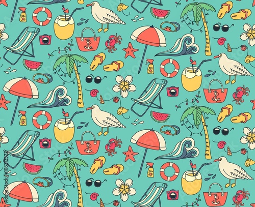 Summer seamless pattern.
