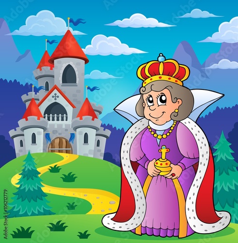 Happy queen near castle theme 2 © Klara Viskova