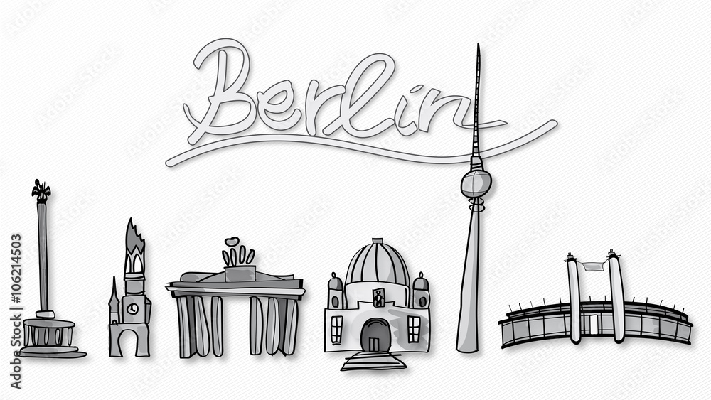 Illustration der Berliner Wahrzeichen