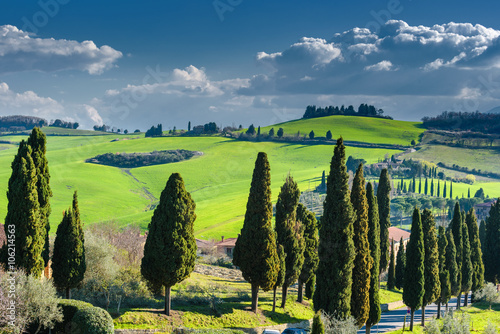 Fototapeta Naklejka Na Ścianę i Meble -  Indescribable panoramic view of the Tuscan countryside.