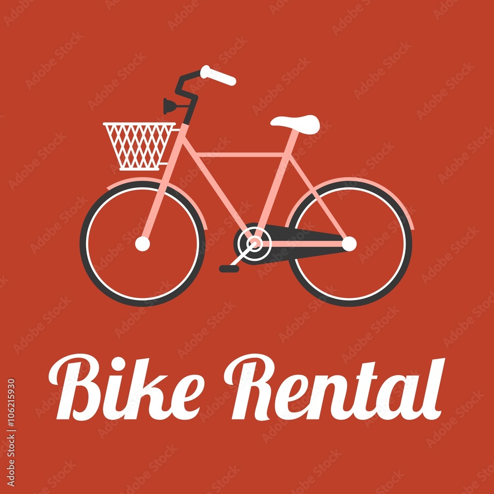 Vector bike rental in retro style Vector bike rental in retro style