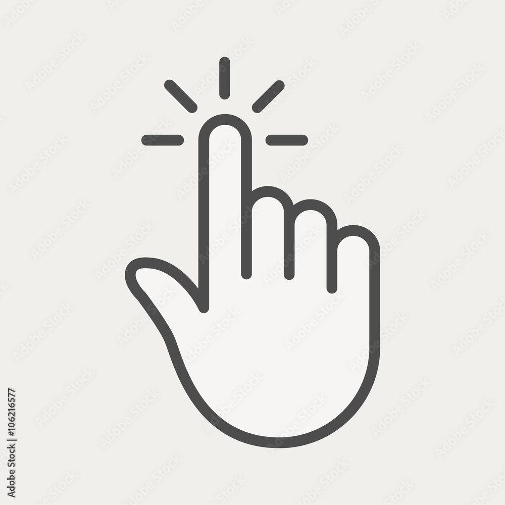 Touching finger icon. Touching finger icon.