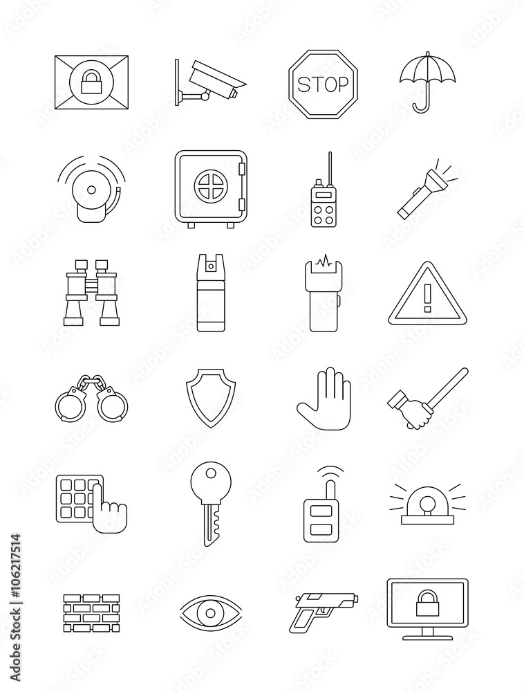 Security vector icons set Security vector icons set