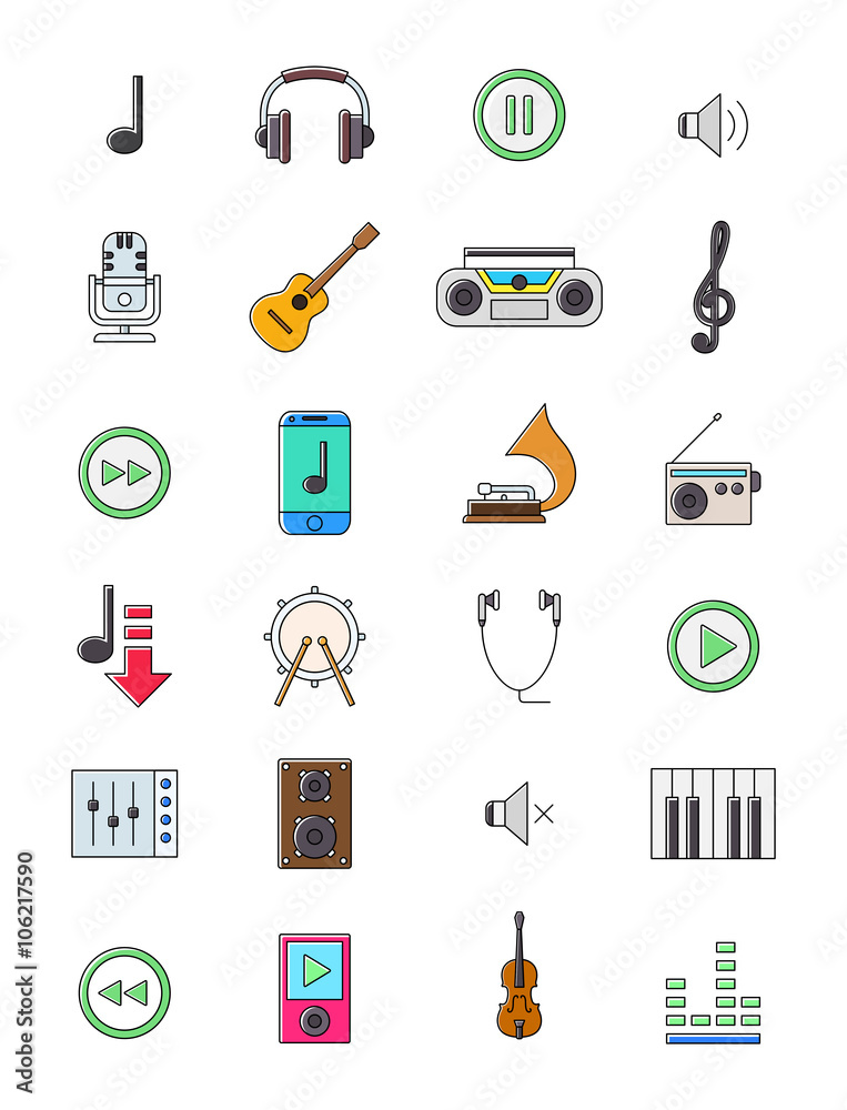Music icons set Music icons set