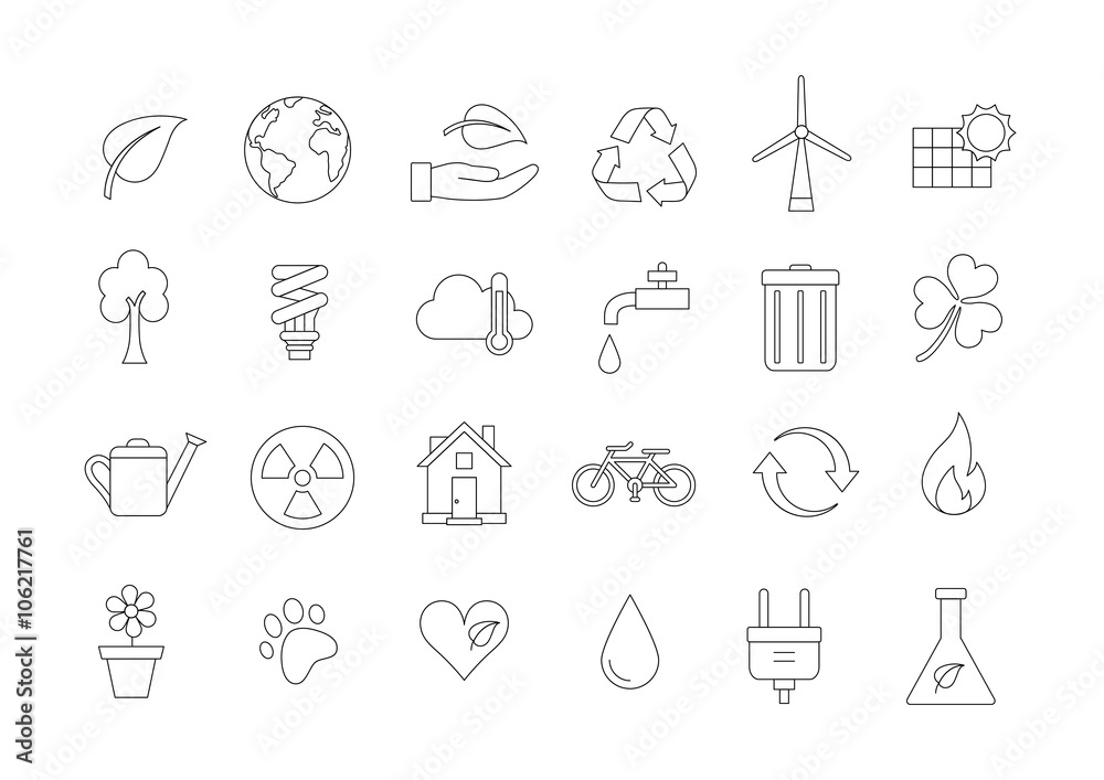 Ecology icons set Ecology icons set