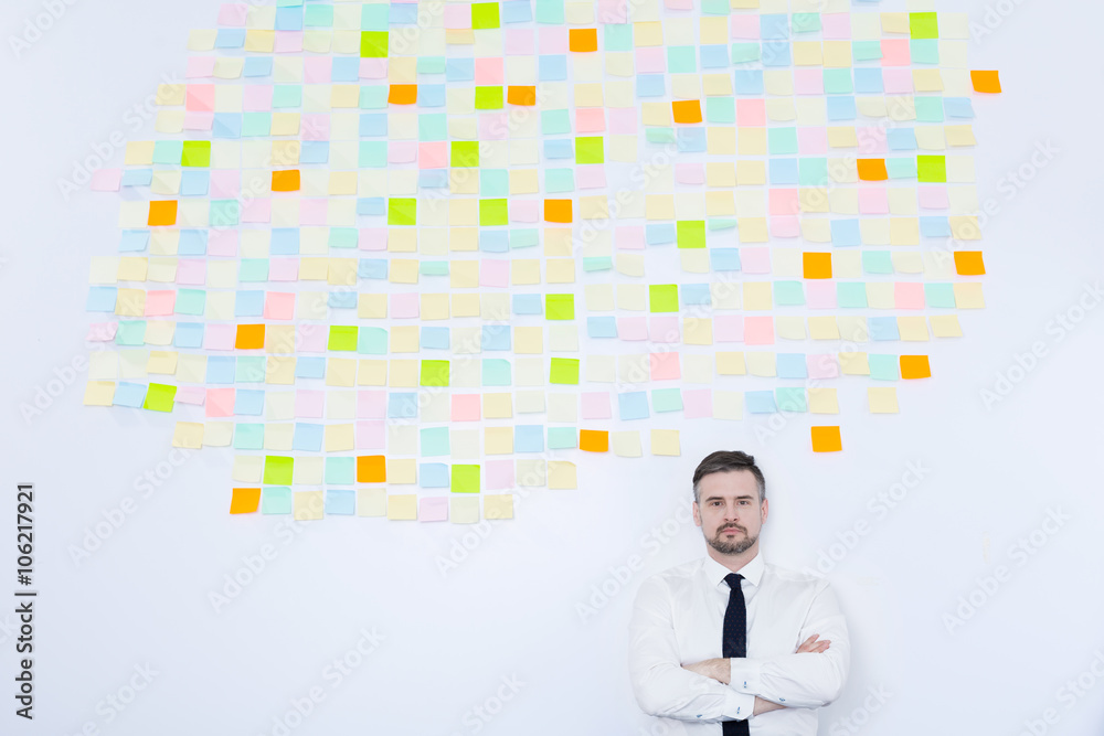 Man with head full of ideas Man with head full of ideas