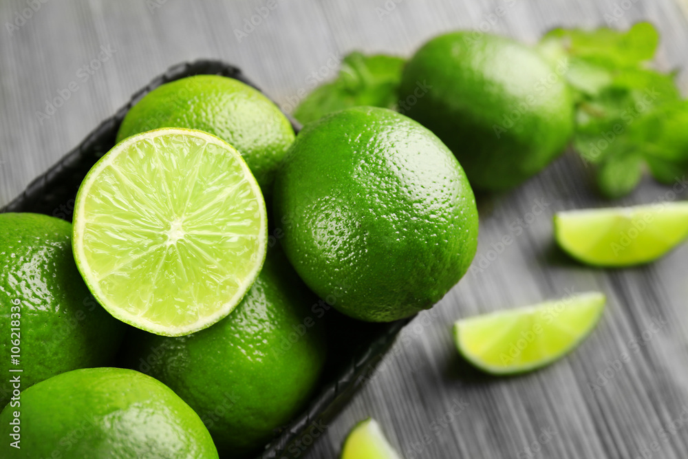 Fresh limes, closeup Fresh limes, closeup
