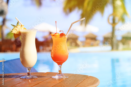 Fotografie Two cocktails on luxury beach resort