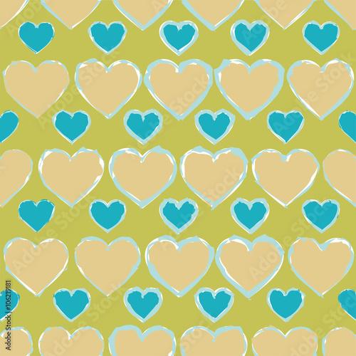 Seamless vector decorative background with hearts. Print. Repeating background. Cloth design, wallpaper.