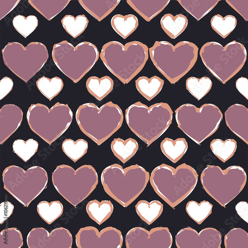 Seamless vector decorative background with hearts. Print. Repeating background. Cloth design, wallpaper.