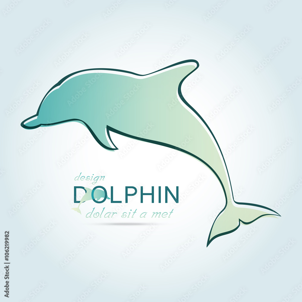 Fototapeta premium Dolphin icon design element
