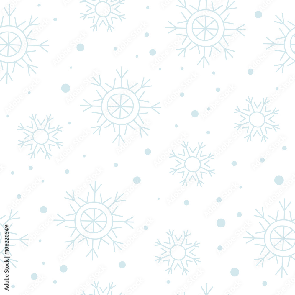Naklejka premium Snowflake, ornament, seamless pattern,