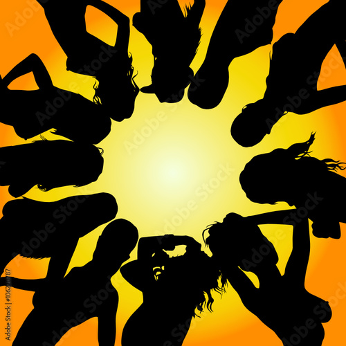 girl set silhouette illustration