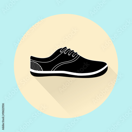 The sneaker icon. Shoes symbol. Flat Vector illustration