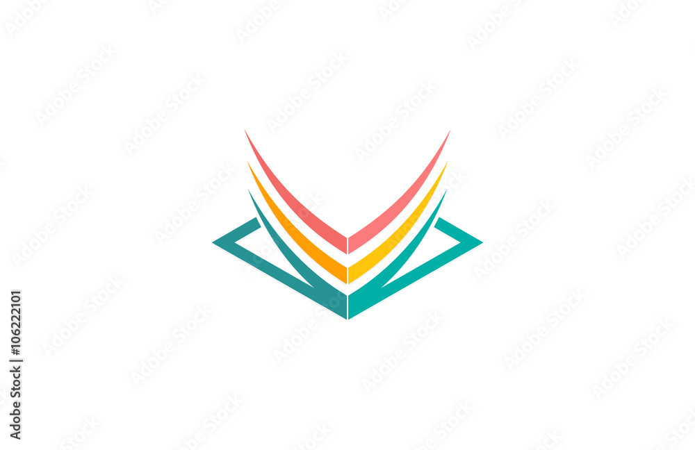 letter v square arrow colorful logo letter v square arrow colorful logo