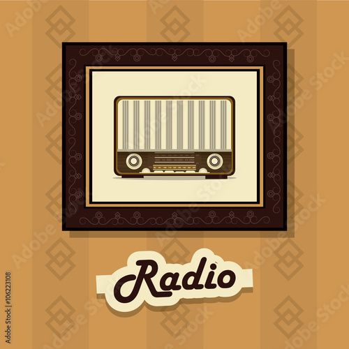 Retro radio design, Vector illustration